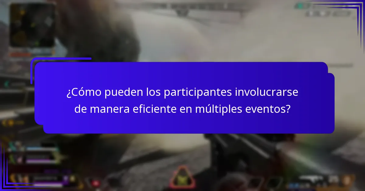 ¿Cómo pueden los participantes involucrarse de manera eficiente en múltiples eventos?