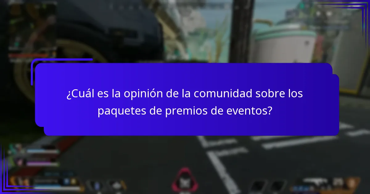 ¿Cuál es la opinión de la comunidad sobre los paquetes de premios de eventos?