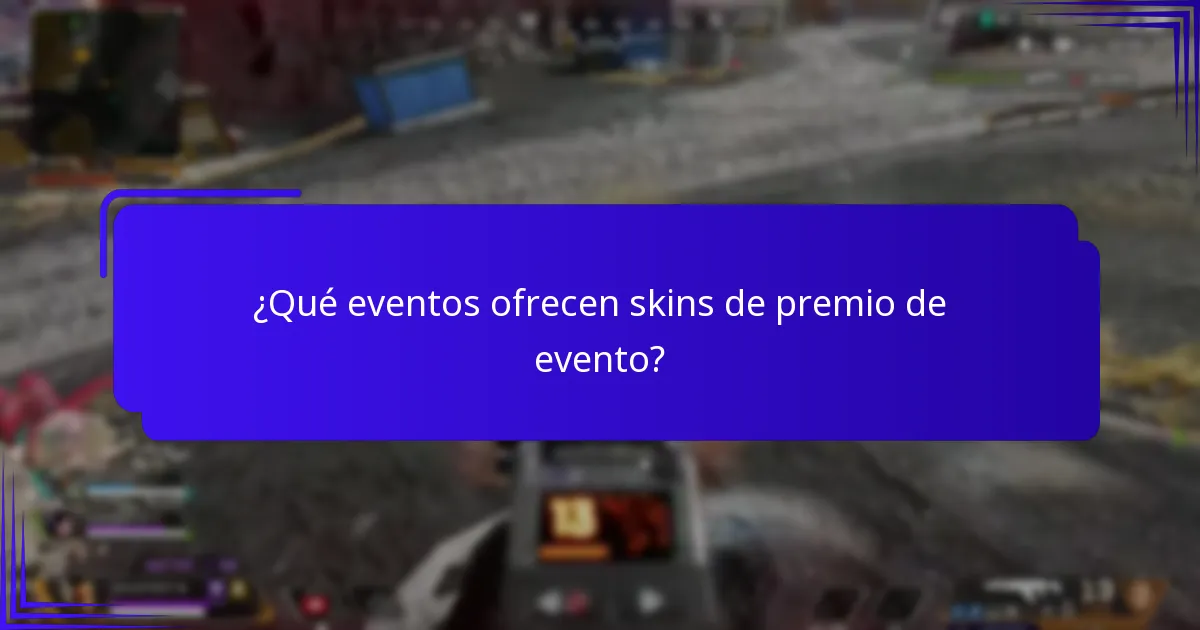 ¿Qué diseños y temas se presentan en las skins de premio de evento?